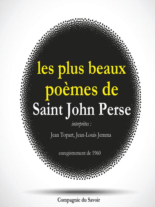 Title details for Les plus beaux poèmes de Saint John Perse by Saint John Perse - Available